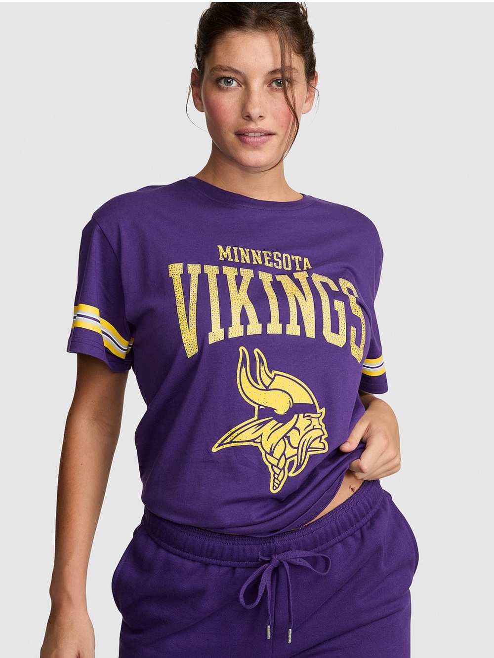 NWT Minnesota Vikings Stylish & Comfy Campus Cotton Bling Tee! 🏈🎉